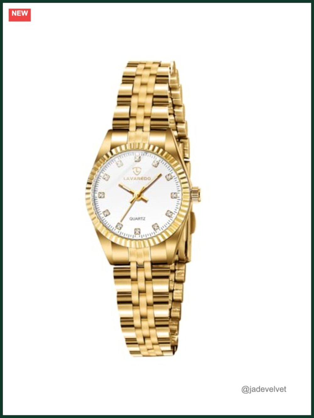 Gold Plated Womens Watch Set with Bangle Bracelet